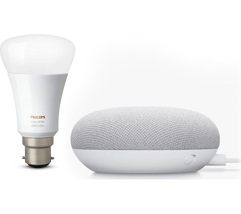Google Mini &amp; B22 Colour Philips Hue Smart Bulb