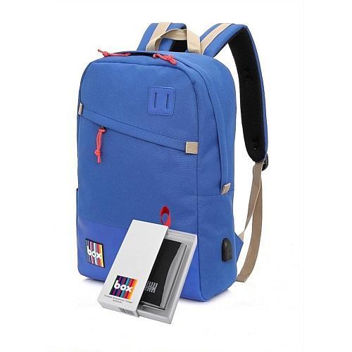 Waterproof Backpack with External USB Port | Blue