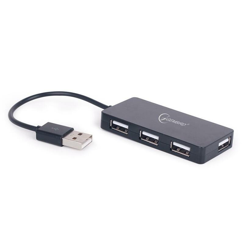 4-port USB hub, Usb 2, Black
