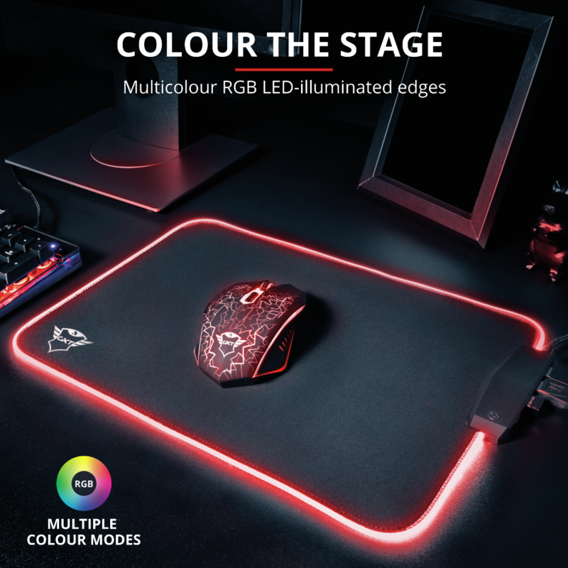 Trust GXT 765 Glide Flex RGB Mousepad with USB Hub