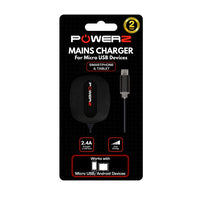 Mains Charger for Micro USB 2.4amp Black