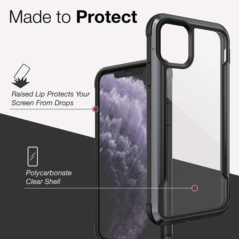 Raptic Defense Clear for iPhone 11 Pro Max | Black