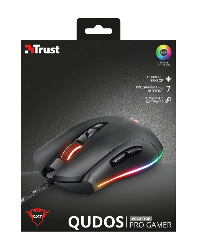Trust GXT 900 Qudos RGB Gaming Mouse | Black